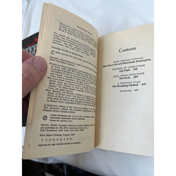 Stephen King Signet 1st Edition 1st Print Different Seasons Thinner Skeleton Cre - Picture 6 of 8